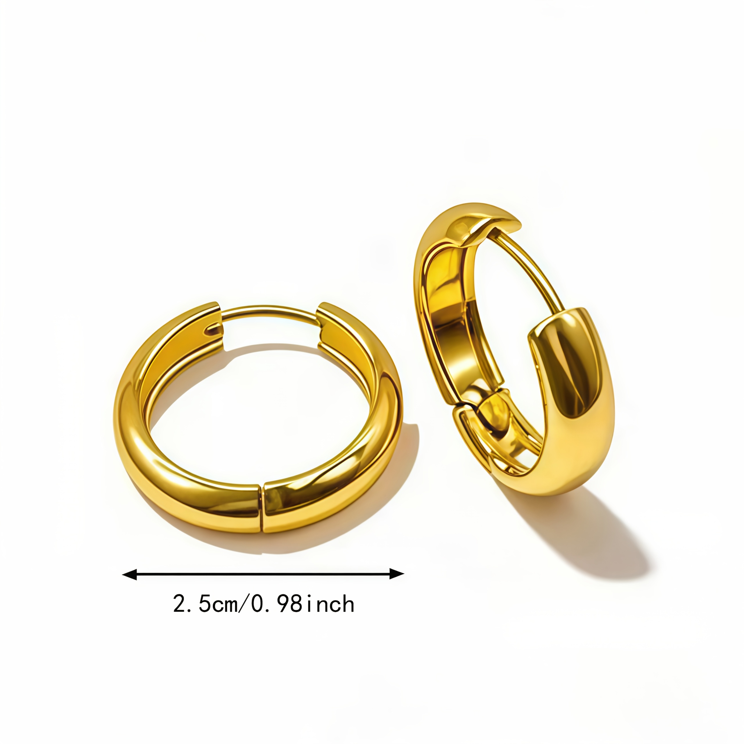18K Gold Plated Hypoallergenic Hoop Earrings